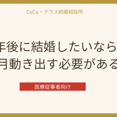 1年後に結婚したいなら、今月動き出す必要がある。